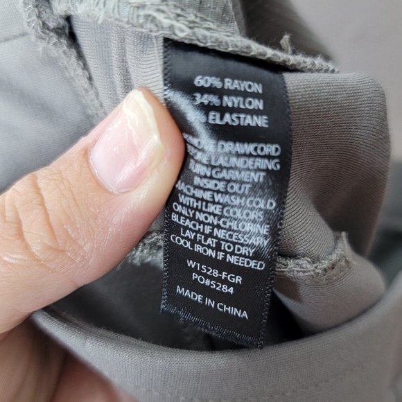 Betabrand Small Petite Light Gray Drawstring Cropped Women's Stretch Pants - Picture 6 of 6